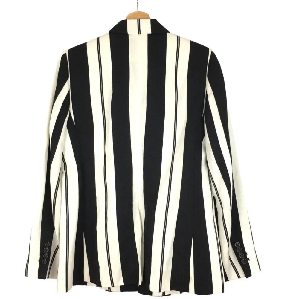ANN TAYLOR Black and White Striped Blazer - Picture 3 of 7